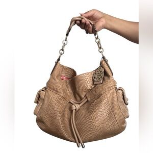 Coach Kristin Embossed Python Leather Hobo in Camel - RARE